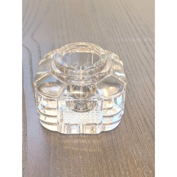 Antique British Art Deco Crystal Inkwell Set Of 2 - Picture 8 of 13